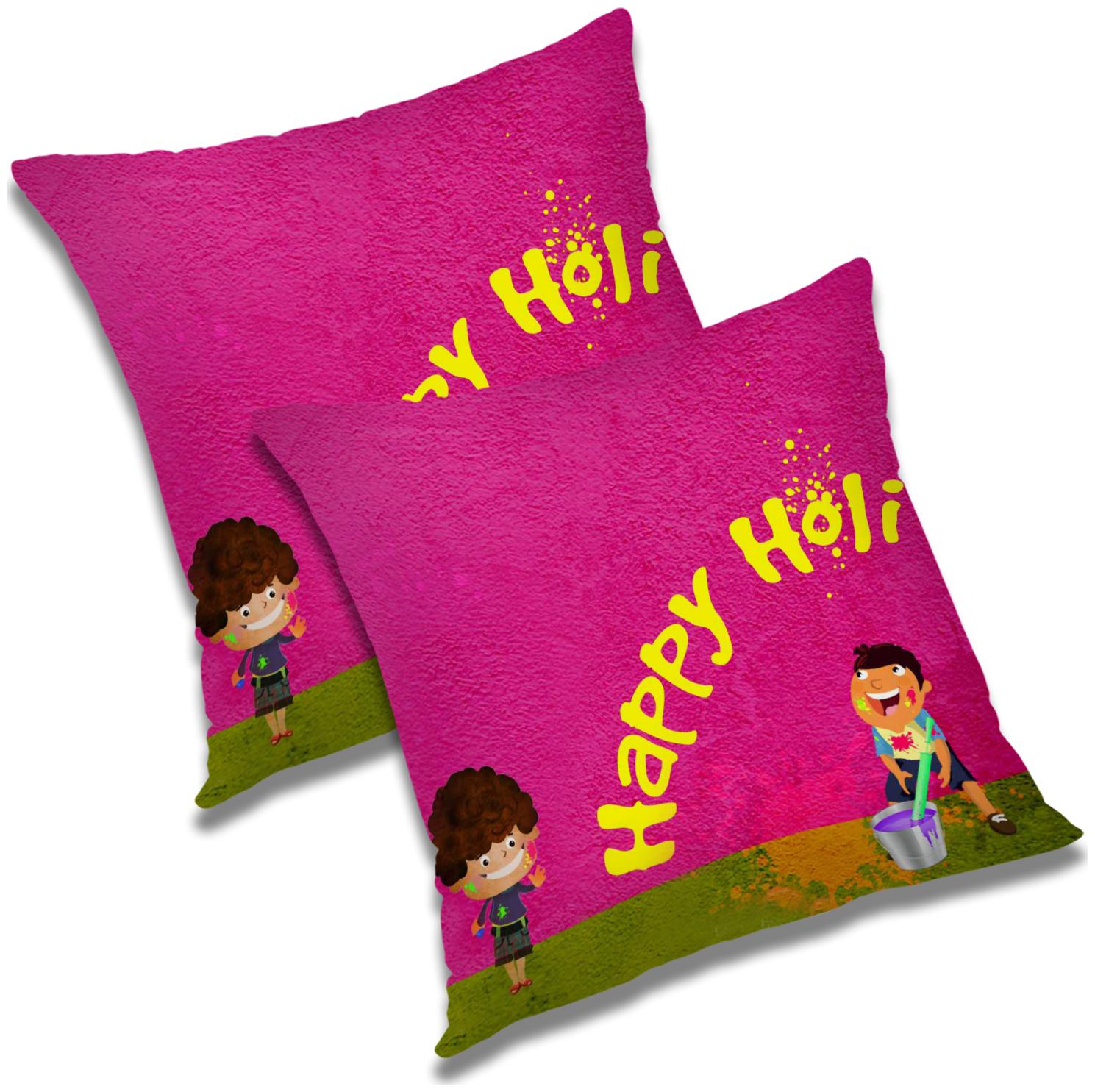 

RADANYA Printed Polyester Pink Cushion Cover ( Large Pack of 2 )