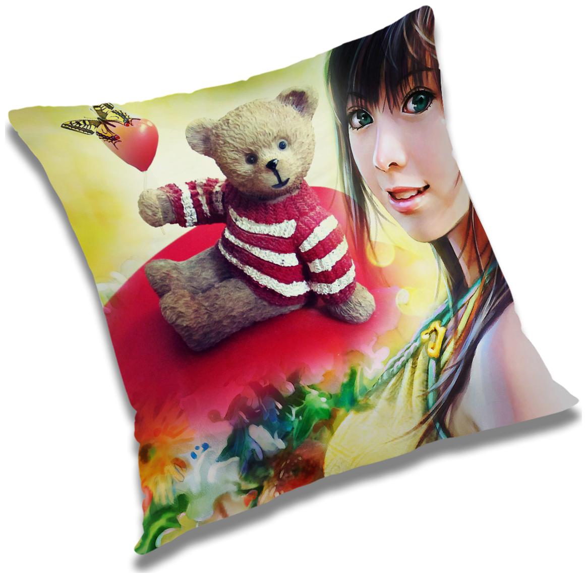 

RADANYA Printed Cushion Cover with Filler Set 18x18 inch