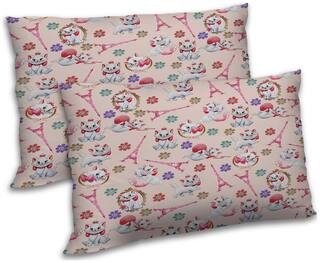 RADANYA Polyester Printed Pillow Covers ( Pack of 2 , Peach )