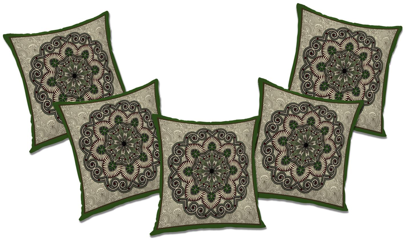 

RADANYA Printed Cushion Cover With FIller (Set of 5) 12x12 inch