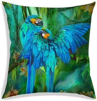 RADANYA Printed Polyester Blue Cushion Cover ( Small , Pack of 1 )