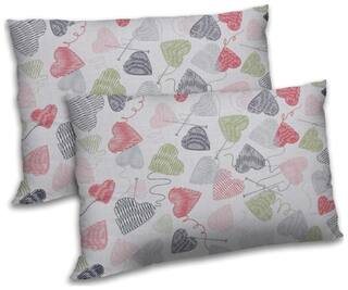 RADANYA Polyester Printed Pillow Covers ( Pack of 2 , Beige )