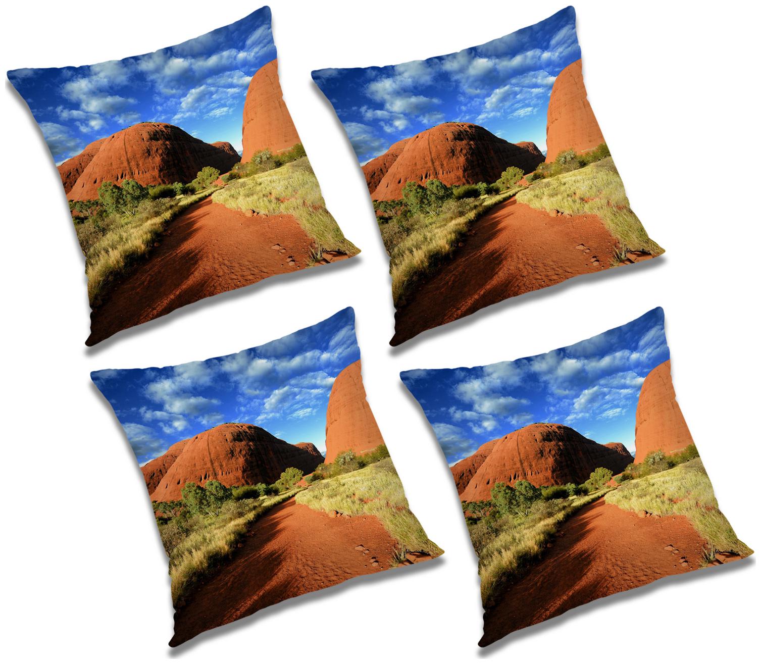 

RADANYA Printed Cushion Cover with Filler (Set of 4) 12X12 inch