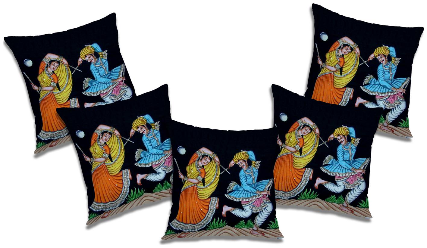 

RADANYA Printed Cushion Cover with Filler (Set of 5) 24x24 inch