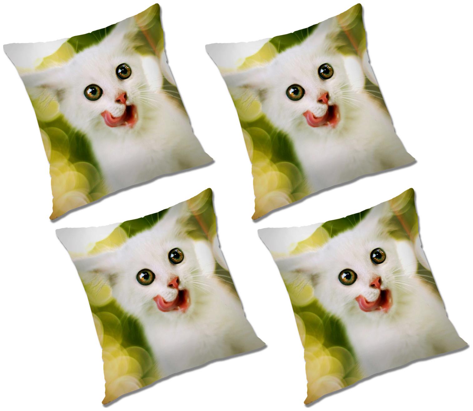 

RADANYA Printed Polyester White Cushion Cover ( Regular Pack of 4 )