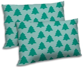RADANYA Polyester Printed Pillow Covers ( Pack of 2 , Blue )