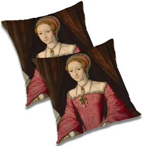 RADANYA Printed Polyester Black Cushion Cover ( Extra large , Pack of 2 )