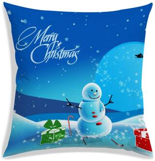RADANYA Printed Polyester Blue Cushion Cover ( Large , Pack of 1 )