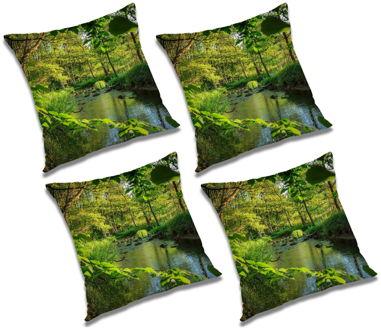 

RADANYA Printed Cushion Cover with Filler (Set of 4) 18x18 inch
