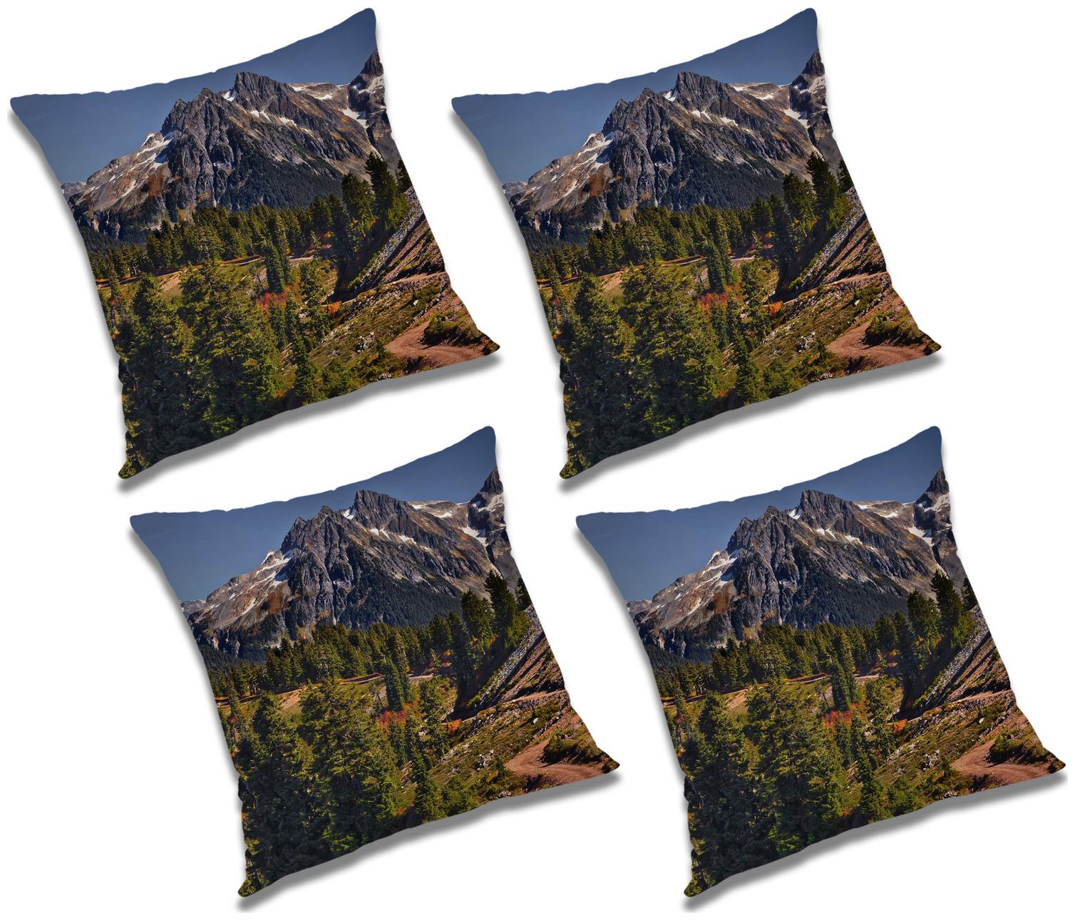 

RADANYA Printed Cushion Cover with Filler (Set of 4) 12X12 inch