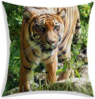 RADANYA Printed Polyester Brown Cushion Cover ( Regular , Pack of 1 )