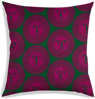 RADANYA Printed Polyester Green Cushion Cover ( Large , Pack of 1 )