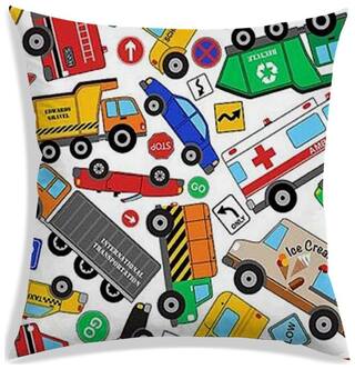 RADANYA Printed Polyester White Cushion Cover ( Large , Pack of 1 )