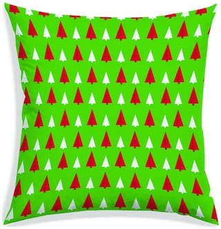 RADANYA Printed Polyester Green Cushion Cover ( Extra large , Pack of 1 )