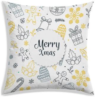 RADANYA Printed Polyester White Cushion Cover ( Small , Pack of 1 )