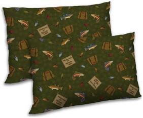 RADANYA Polyester Printed Pillow Covers ( Pack of 2 , Green )