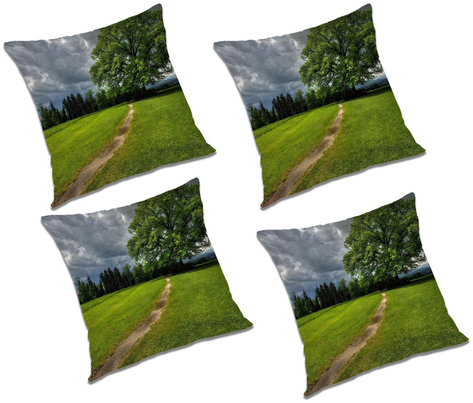 

RADANYA Printed Cushion Cover with Filler (Set of 4) 18x18 inch