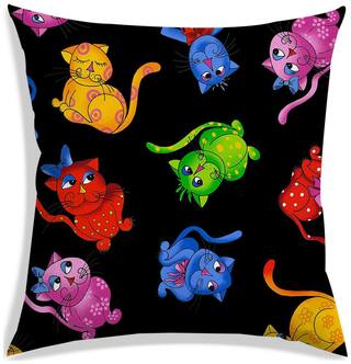 RADANYA Printed Polyester Black Cushion Cover ( Large , Pack of 1 )