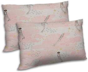 RADANYA Polyester Printed Pillow Covers ( Pack of 2 , Pink )