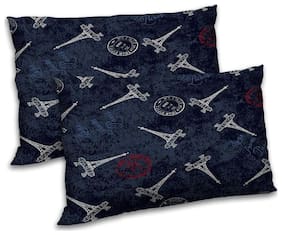 RADANYA Polyester Printed Pillow Covers ( Pack of 2 , Grey )