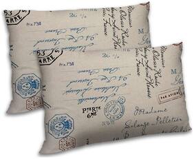 RADANYA Polyester Printed Pillow Covers ( Pack of 2 , Beige )