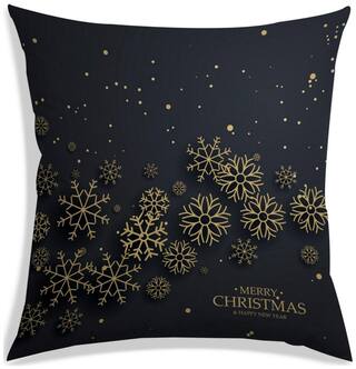 RADANYA Printed Polyester Black Cushion Cover ( Extra large , Pack of 1 )