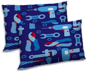 RADANYA Polyester Floral Pillow Covers ( Pack of 2 , Blue )