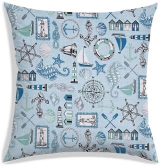 RADANYA Printed Polyester Blue Cushion Cover ( Regular , Pack of 1 )