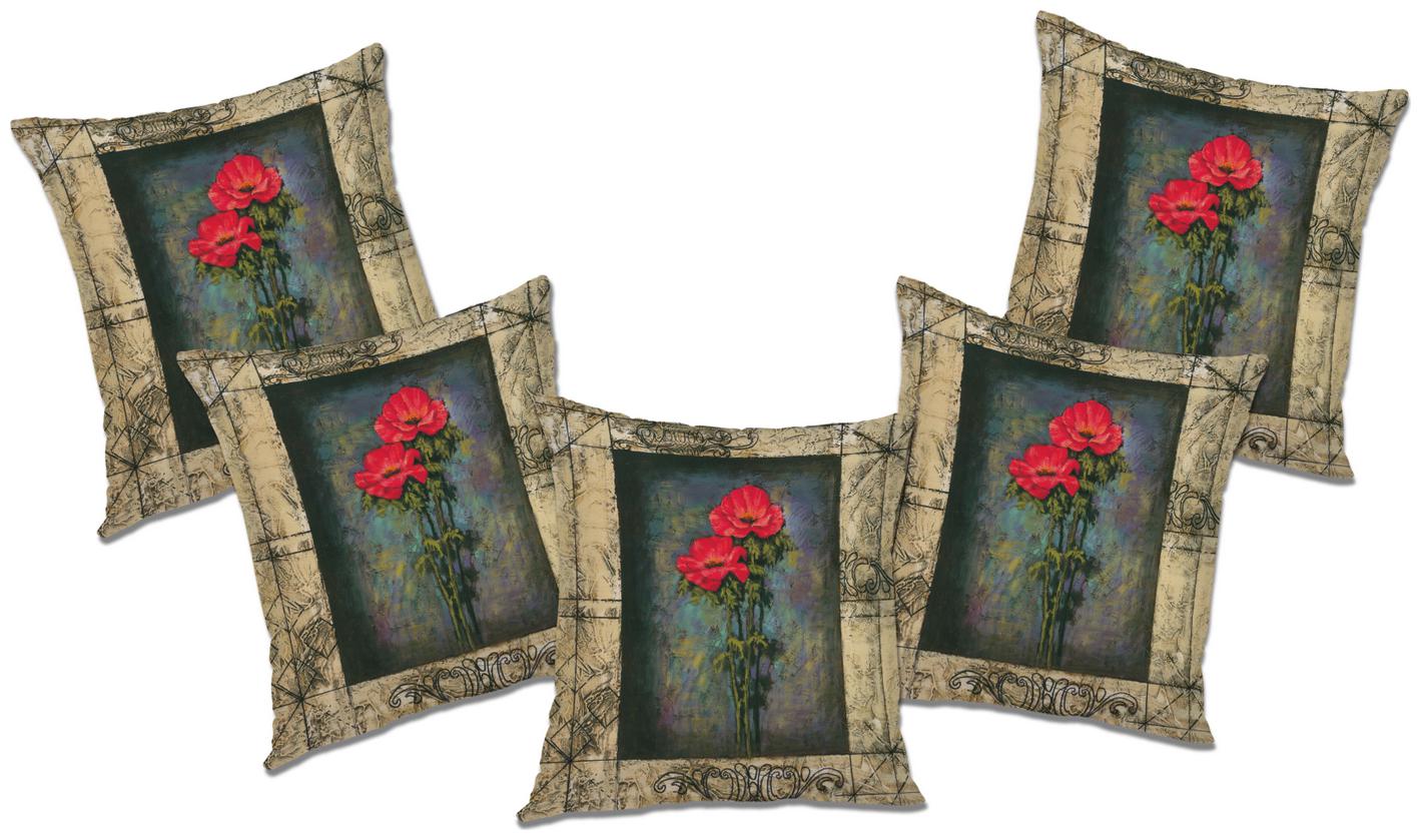 

RADANYA Printed Cushion Cover With FIller (Set of 5) 20x20 inch