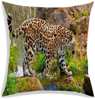 RADANYA Printed Polyester Brown Cushion Cover ( Extra large , Pack of 1 )