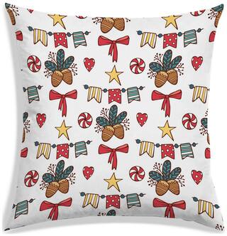 RADANYA Printed Polyester Off-white Cushion Cover ( Large , Pack of 1 )