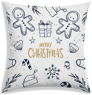 RADANYA Printed Polyester Off-white Cushion Cover ( Regular , Pack of 1 )