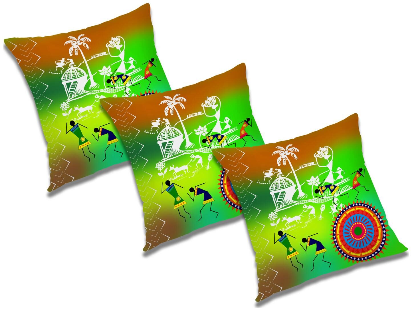 

RADANYA Printed Cushion Cover with Filler (Set of 3) 20x20 inch