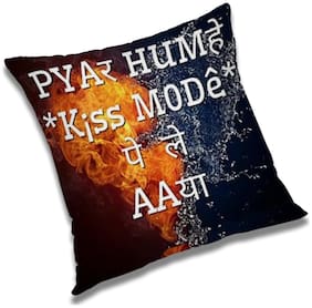 RADANYA Printed Polyester Orange Cushion Cover ( Small , Pack of 1 )