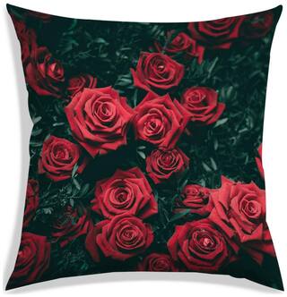 RADANYA Printed Polyester Red Cushion Cover ( Large , Pack of 1 )