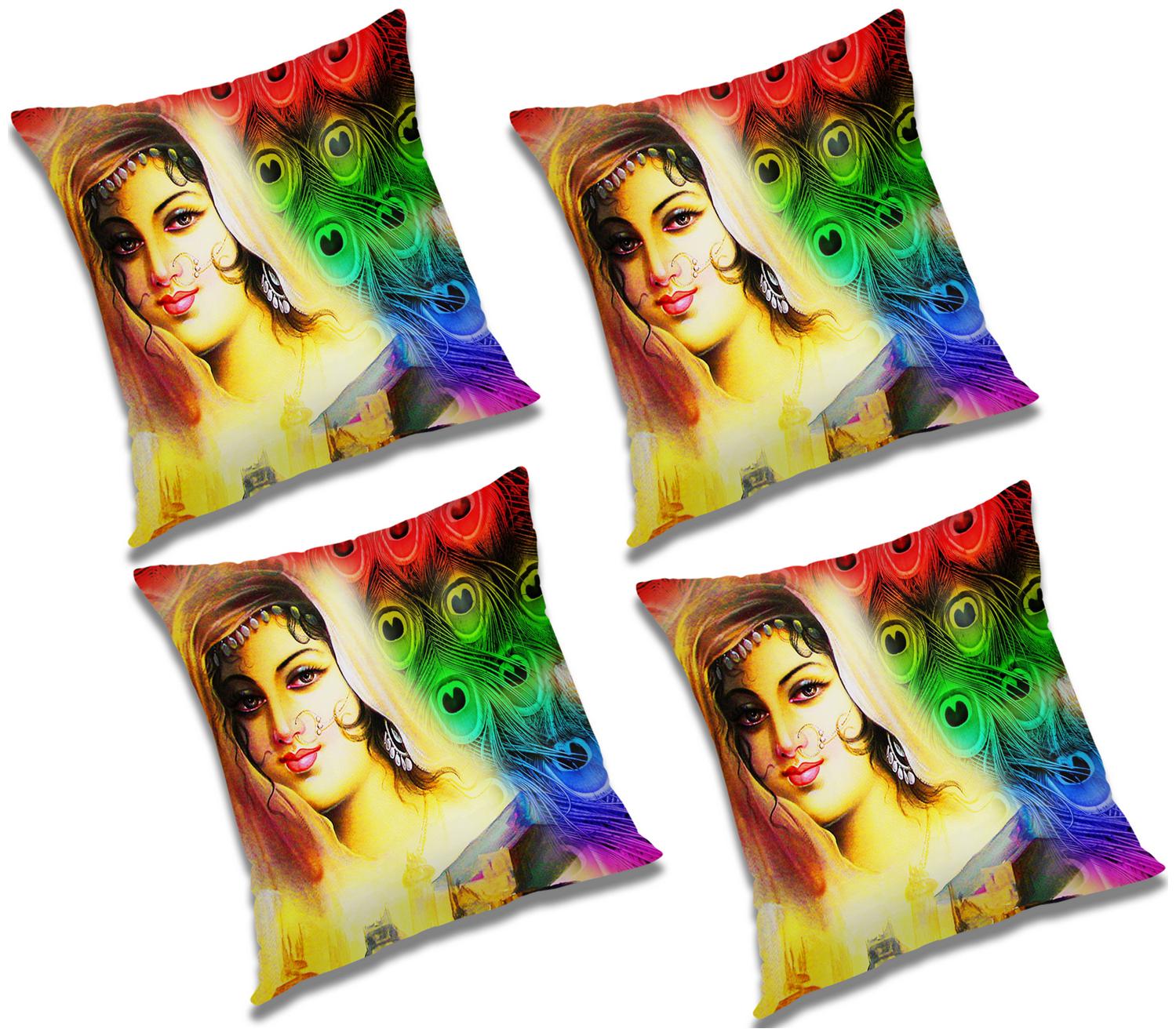 

RADANYA Printed Cushion Cover with Filler (Set of 4) 18x18 inch