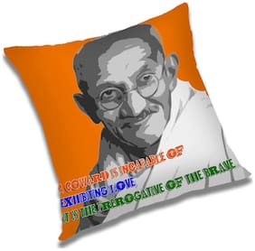 RADANYA Printed Polyester Orange Cushion Cover ( Large , Pack of 1 )