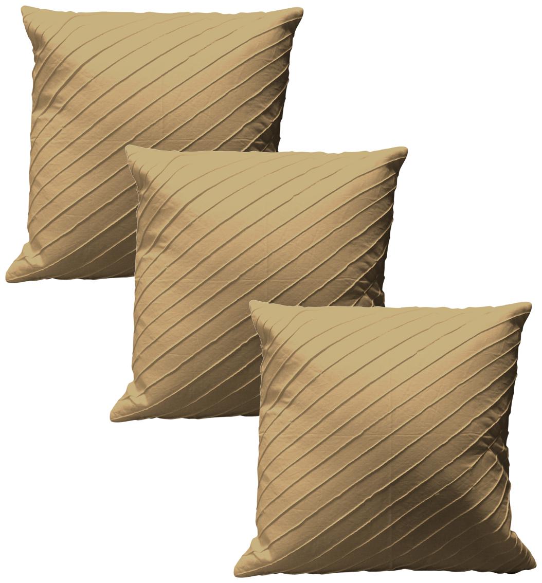 

RADANYA Set of 3 Square Decorative Cushion Cover With Filler Pillow case Home d cor Beige