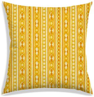 RADANYA Striped Polyester Yellow Cushion Cover ( Large , Pack of 1 )