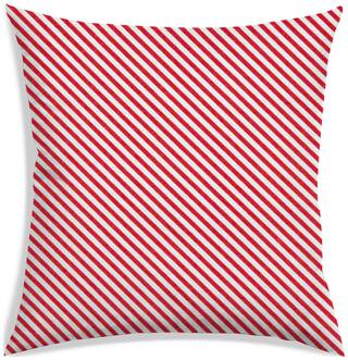 RADANYA Striped Polyester Red Cushion Cover ( Large , Pack of 1 )
