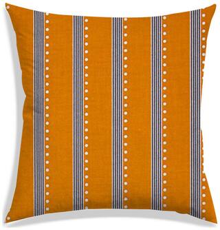 RADANYA Striped Polyester Mustard Cushion Cover ( Small , Pack of 1 )