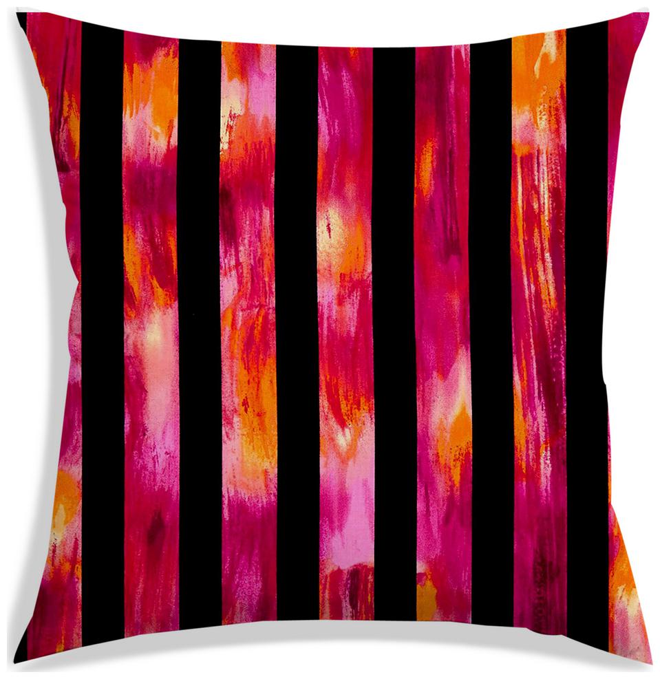 

RADANYA Striped Polyester Black Cushion Cover ( Large Pack of 1 )