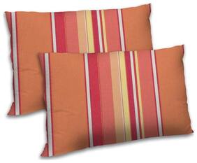 RADANYA Polyester Striped Pillow Covers ( Pack of 2 , Orange )