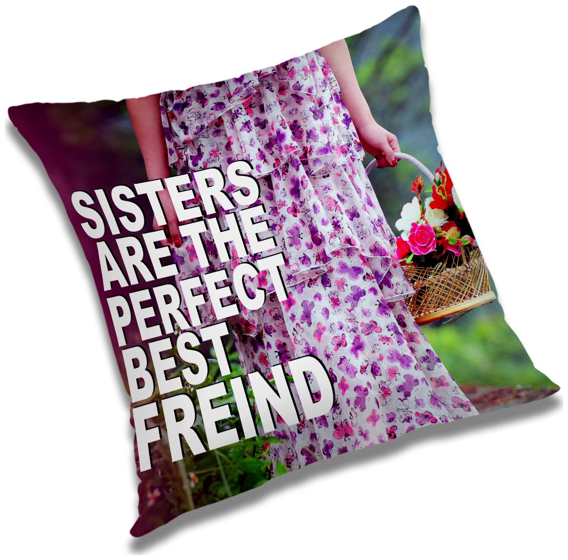 

RADANYA Text Print Cushion Cover with Filler Set 12x12 inch
