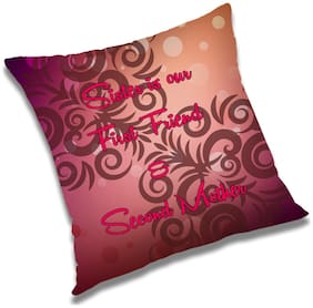 RADANYA Text Print Cushion Cover with Filler Set 18x18 inch