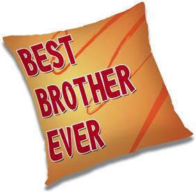 RADANYA Printed Polyester Orange Cushion Cover ( Large , Pack of 1 )