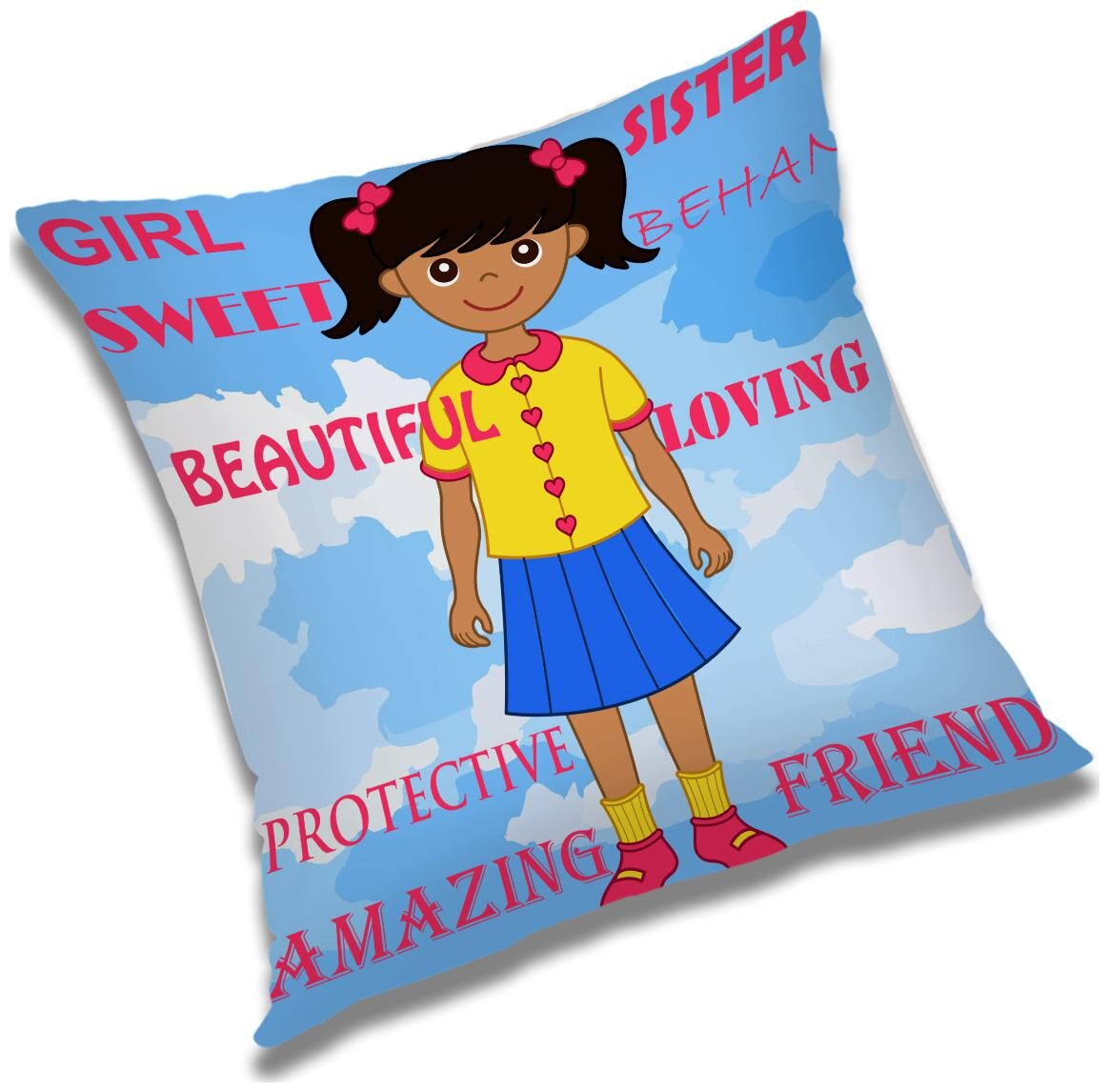 

RADANYA Printed Polyester Blue Cushion Cover ( Extra large Pack of 1 )