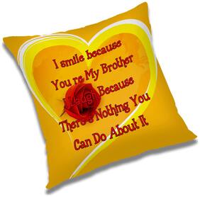 RADANYA Printed Polyester Orange Cushion Cover ( Large , Pack of 1 )
