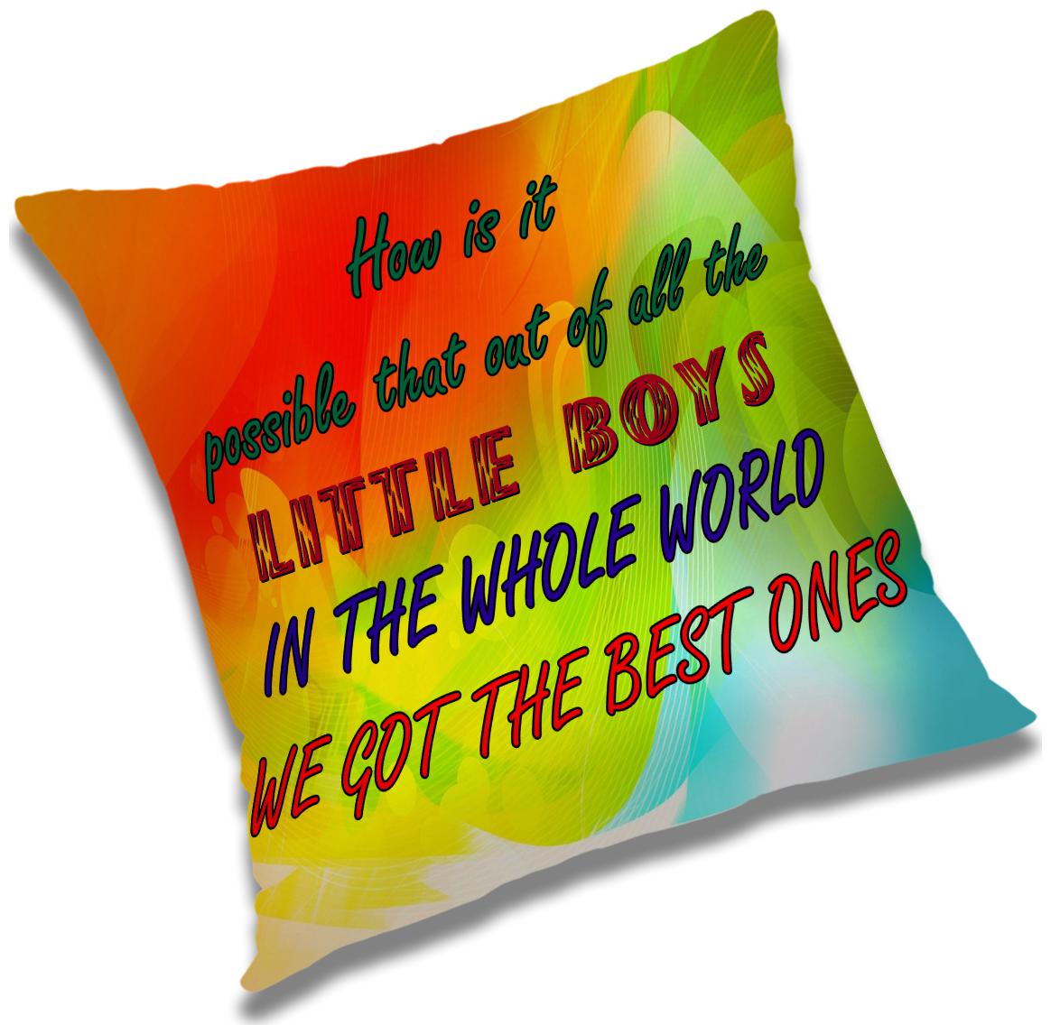 

RADANYA Text Print Cushion Cover with Filler Set 24x24 inch