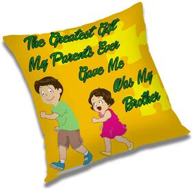RADANYA Printed Polyester Orange Cushion Cover ( Extra large , Pack of 1 )